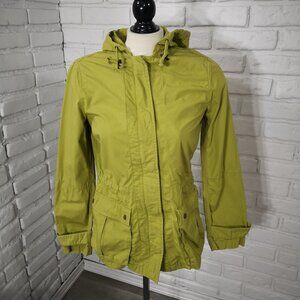 Banana Republic Ladies Size Small Lime Green Full Zip Jacket with Hood